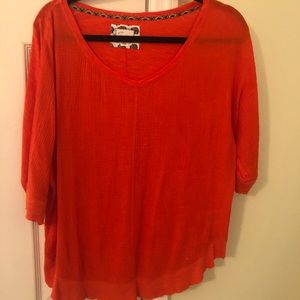 Anthropology Red/Orange Shirt Size Medium
